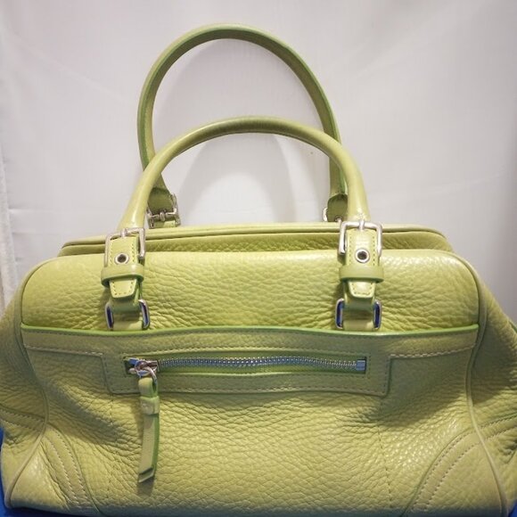 COACH PEBBLE LEATHER SATCHEL BAG, BEAUTIFUL APPLE GREEN - Picture 4 of 8